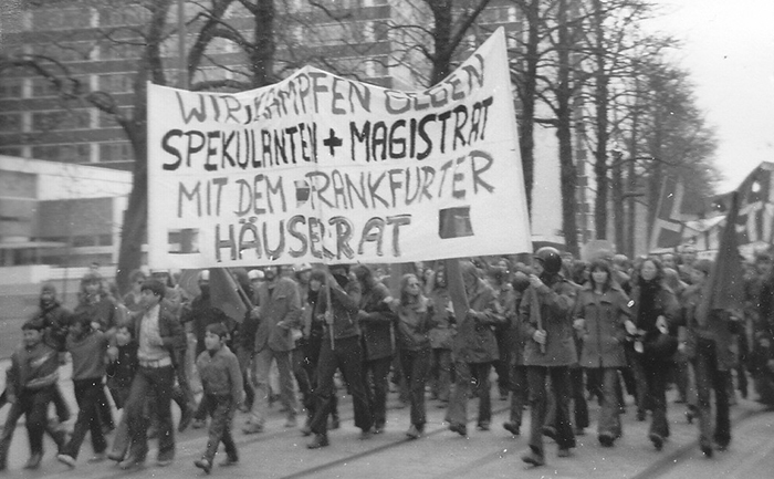 Demonstration auf der Bockenheimer Landstraße 1973